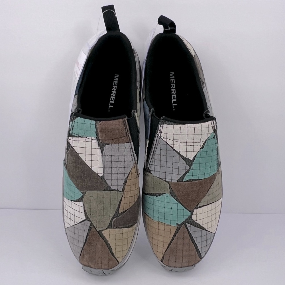 MERRELL JUNGLE MOC SCRAP LEATHER MULTI COLOR PATCHWORK CLOGS/SHOES SIZE 12 - Picture 7 of 17